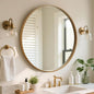 WallBeyond Round Wood Mirror, 32" Round Modern Decoration Large Circle Wall Mirror for Bathroom Living Room Bedroom Entryway, Natural