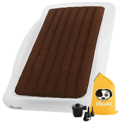 The Shrunks Twin Air Mattress Travel Bed for Kids and Adults with Pump Portable Inflatable Mattress Cot for Families Single Blow Up Air Bed for Travel, Camping, Sleepovers, or Home Twin Size Floor Bed
