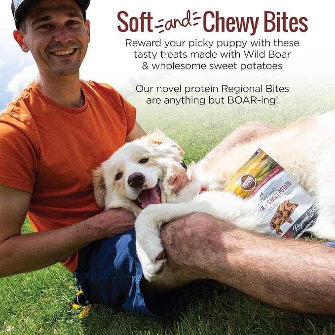 Smart Cookie All Natural Dog Treats - Wild Boar & Sweet Potato - Training Treats for Dogs with Allergies, Sensitive Stomachs - Soft Dog Treats, Chewy, Grain Free, Human-Grade, Made in USA - 5oz Bag-Mewly Pet