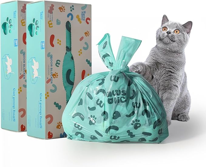 Poop Bags for Dog and Cat - Biodegradable 100% Leak-Proof Pet Waste Bags with Handle, 360 Count, Cornstarch Based Extra Thick, for Dog Poop and Cat Litter Disposal (Unscented)-Mewly Pet