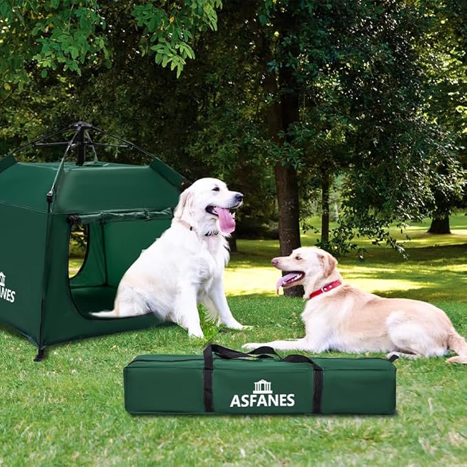 Outdoor Waterproof Pet Automatic Camping Tent, Pop up Cave Bed for Indoor Cats and Small Dogs, Portable Cat House Dog House, Army Green.-Mewly Pet