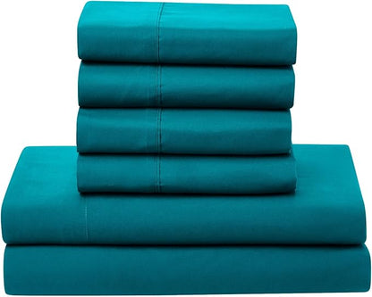 California King Comforter Set - Soft & Breathable 7-Piece Bedding Collection - 1 Comforter, 1 Fitted Sheet, 1 Flat, 4 Pillowcases - Deep Pocket - Premium Quality - Ideal for All Seasons, Teal