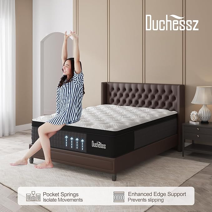 Twin Mattress, 14 Inch Hybrid Mattresses Eurotop with Gel Memory Foam,Motion Isolation Individually Wrapped Pocket Coils Breathable Comfort Soft Pressure Relief 100 Night Trial