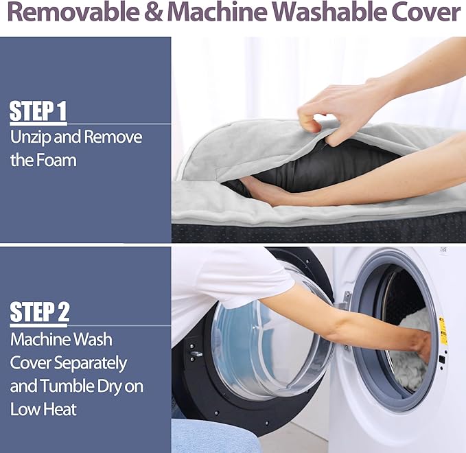 Orthopedic Dog Beds for Extra Large Dogs, Waterproof Dog Beds XLarge, Memory Foam Dogs Couch Beds with Comfy Bolster, Removable Washable Cover and Nonskid Bottom (X-Large,Grey White)-Mewly Pet