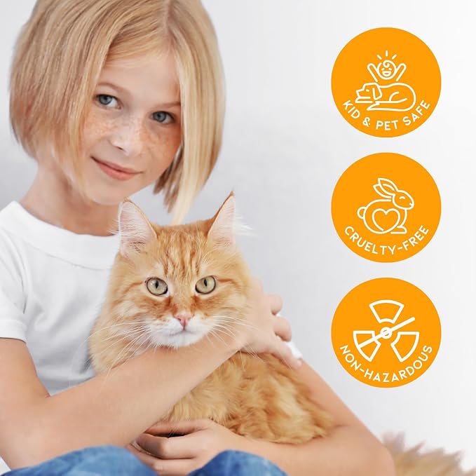 Cat Litter Deodorizer Jar (Orange Scent, 16 Oz, Pack of 1) - Cat Litter Odor Control Gel In A Jar - Cat Litter Box Pet Air Freshener - Litter Odor Eliminator to Freshen Air-Mewly Pet