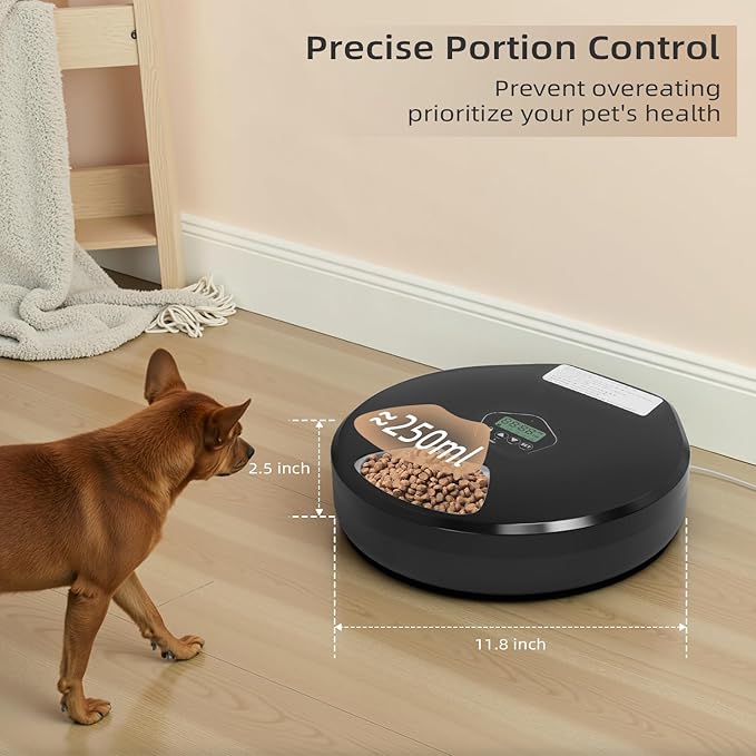 Automatic Pet Feeder for Wet & Dry Food, 5-Meal Timer Dispenser with 2 Ice Packs, Programmable Smart Feeder for Cats/Dogs – Keep Food Fresh Longer (Pet Feeder with 2 Ice Cube Tray)-Mewly Pet