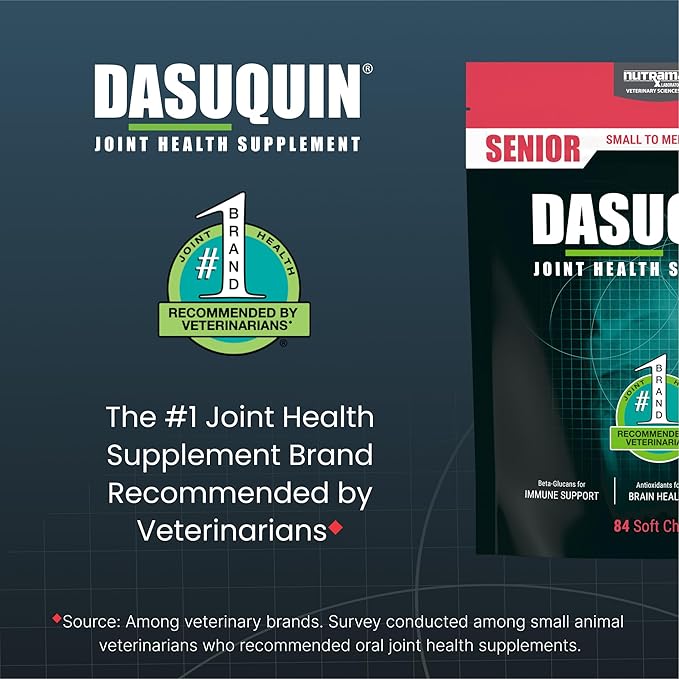 Nutramax Dasuquin Joint Health Supplement for Small to Medium Senior Dogs – for Immune Support, Skin & Coat Health, and Brain Health, 84 Soft Chews-Mewly Pet
