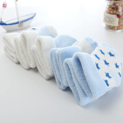 Unisex Baby Terry Socks 5-Pack for Baby boy and girl 0-12 Months Warm Cotton Socks