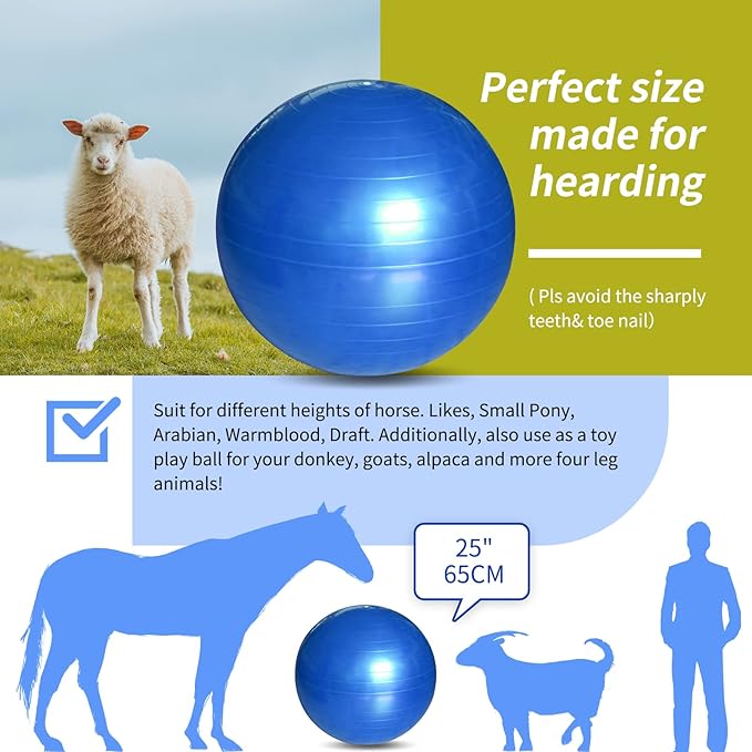 17 Inch Horse Play Ball - Anti-Burst Herding Ball for Play & Training-Mewly Pet