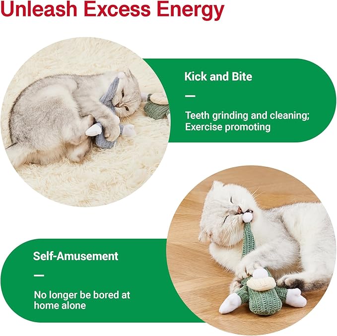 Potaroma Cat Toys 3 Pcs Catnip Crinkle Sound Santa Claus, Soft Durable Teething Material, Interactive Cat Kicker for Indoor Kitten Exercise 8.5 Inches for All Breeds-Mewly Pet