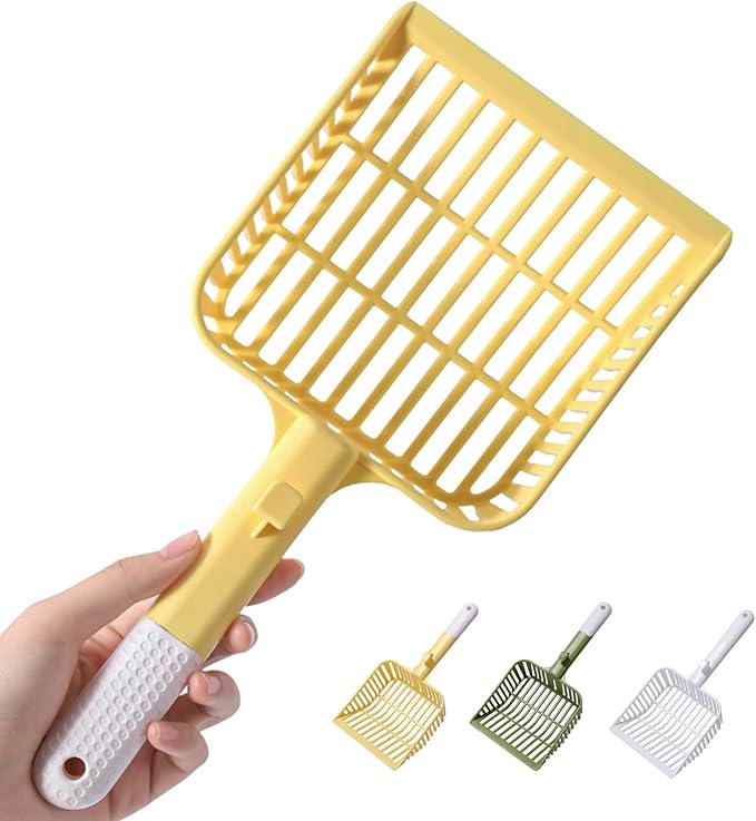 Cat Scooper for Litter Box, Cat Litter Scoop, Kitty Litter Scoop, Cat Poop Collector, All in One Litter Scoop Pet Litter Sifter (Yellow)-Mewly Pet