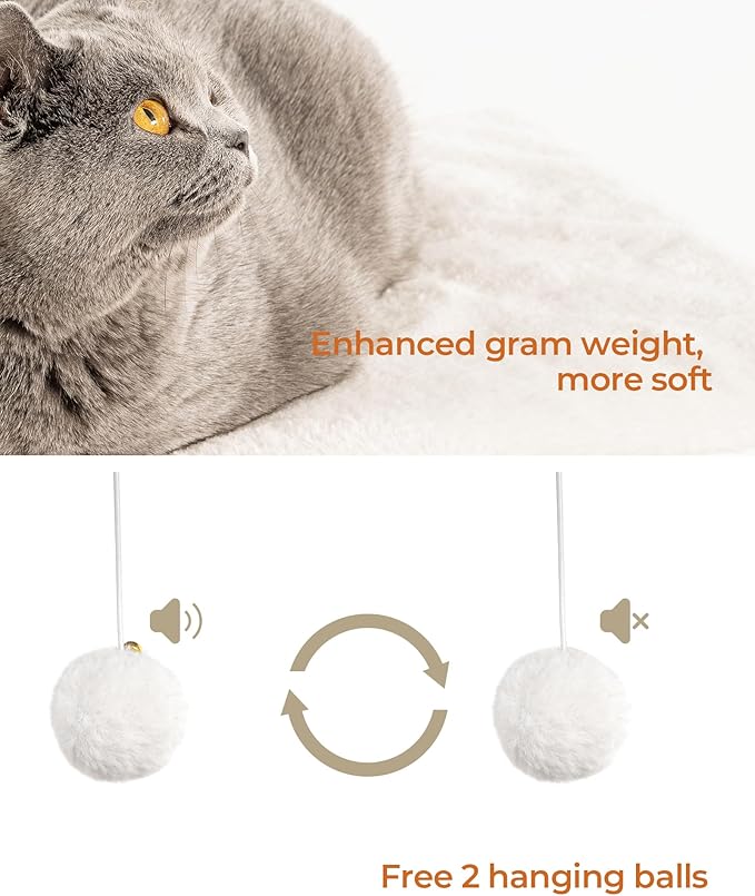 FourFurPets 22in Cat Tree Tower Condo, Cat Scratch Posts for Indoor Cats, Big Plate, Three 23.6in Full Sisal Scratching Posts, Greige-Mewly Pet