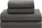 LANE LINEN 100% Organic Cotton 3Pc Bed Sheets Twin Size, Classic Percale Weave, Soft & Comfy Fully Elasticized Naturally Cooling Cotton Sheets, Low Pill Machine wash Twin Sheet Set- Charcoal