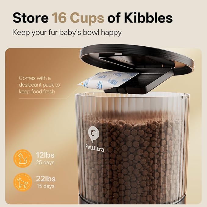 Automatic Cat Feeder WiFi- 5Ghz Cat Food Dispenser with APP Remote Control- Auto Pet Feeder for Small Dog Indoor- Easy to Set Up and Clean- Dual Power with Desiccant Bag Keep Fresh-Mewly Pet