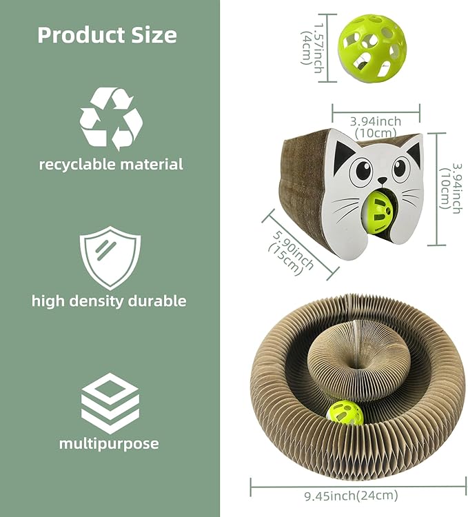 Magic Accordion Cat Scratching Board - Interactive Toy for Bored Indoor Cats, Fun & Durable Cat Toys 2Pack-Mewly Pet