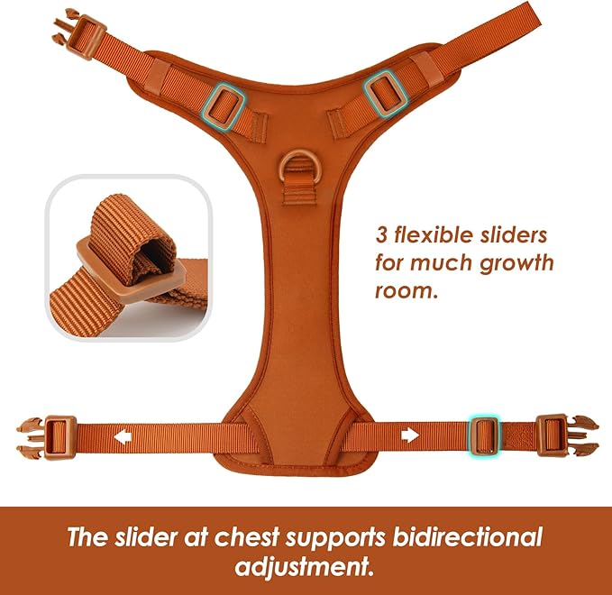 No Pull Dog Harness, Puppy Vest with Front Clip for Small Medium Large Sized Dog(Carmel Brown,XS)-Mewly Pet