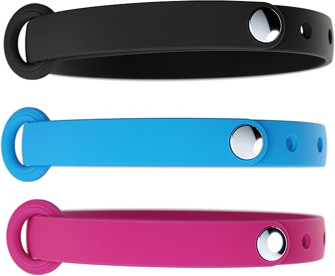 3 Pack Breakaway Cat Collar - Soft, Comfortable, and Lightweight Safety Buckle Collar with Name Tag Ring for Outdoor Cats and Sensitive Skin Kittens by Nuvuq (6 ⅞" to 10 ¼", Blue, Pink and Black)-Mewly Pet