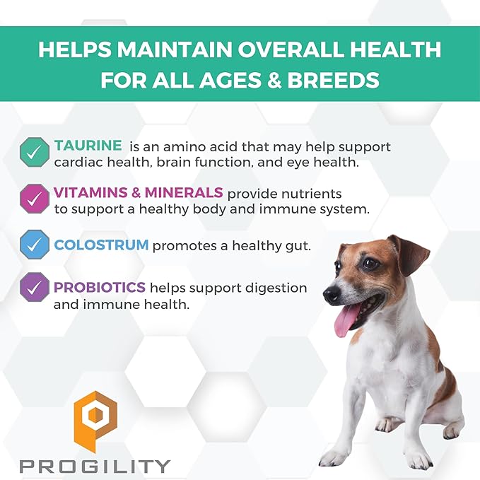 Nootie PROGILITY Daily Mini Multivitamin Chews for Dogs - Supports Immunity, Heart, Eye, Brain, and Bone Health with Taurine- for All Dog Sizes - 60 Soft Chews - Sold in Over 5,000 Pet Stores-Mewly Pet