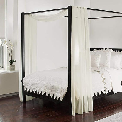 NICETOWN Sheer Bed Canopy Scarf Valances 216 Long - Home Decoration Voile Scarf Valance Topper for Wedding, Party, Venue, Celebration Decoration, DIY (1 Piece, W60 x L216, Off White)
