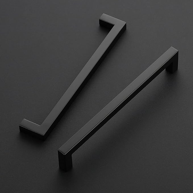 Ravinte 10 Pack 8 Inch Kitchen Square Cabinet Handles Matte Black Cabinet Pulls Black Drawer Pulls Kitchen Cabinet Hardware Kitchen Handles