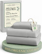 LANE LINEN Twin XL Bed Sheets Set - 100% Mercerized Organic Cotton Twin XL Sheets Set, Soft & Comfy Percale Weave, Machine wash Low Pilling Fade Resistant Luxury Hotel Style Twin XL Sheet Set - Silver