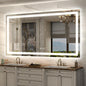 LED Lighted Mirror 66x36 for Bathroom Wall Mounted, Dimmable Vanity Mirror with Lights, Anti-Fog, ETL Listed (Backlit and Front Lighted)