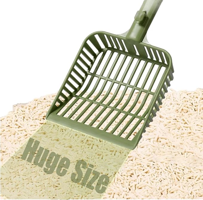 Cat Scooper for Litter Box, Cat Litter Scoop, Kitty Litter Scoop, Cat Poop Collector, All in One Litter Scoop Pet Litter Sifter (Green)-Mewly Pet