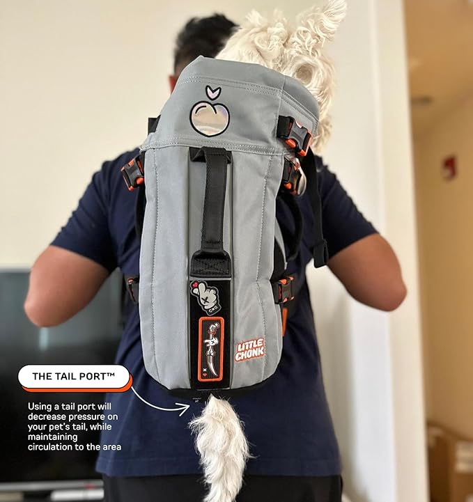The Maxine One Medium Dog Carrier by Little Chonk | Dog Backpack Carrier for Medium Sized Breeds | Adjustable Front Facing Pet Carrier for Travel | Dog Hiking Backpack - Chonkcrete Gray-Mewly Pet