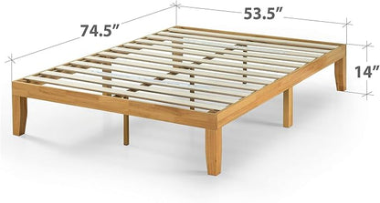 ZINUS Moiz Wood Platform Bed Frame, Wood Slat Support, No Box Spring Needed, Easy Assembly, Natural, Full