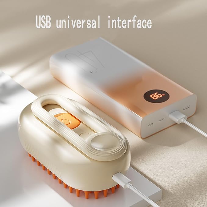 Pet Grooming Brushm,Cat Brush,3 In1 Spray Cat BrushSelf-Cleaning Wet Dog Comb with USB Rechargeable & Water Tank,Suitable for Dogs,Cats to Reduces Flying Hair (Brown)-Mewly Pet