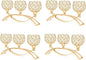 Crystal Tealight Candle Holder Centerpiece Home Decorative Candlestick Holder Elegant Table Centerpiece Home Decor Wedding Party Anniversary (Gold, 3 Arm of 4 Pcs)