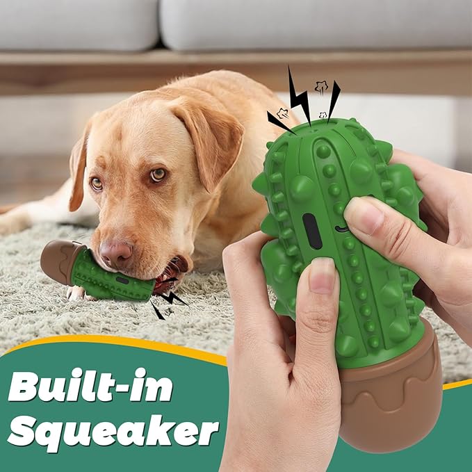 Dog Chew Toys Toothbrush Stick Teeth Cleaning Brush Dental for Medium Large Dog, Puppy Christmas,Easter Birthday Gifts,Outdoor Dog Squeaky Toys for Aggressive Chewers Tough Toys Interactive-Mewly Pet