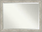 Amanti Art Silver Bathroom Mirror for Over Sink, 35x45 Crackled Metallic Rectangle Vanity Mirror, X-Large Country Rustic Frame, Hangs Horizonally and Vertically, Bathroom Wall Decor, Beveled Edge