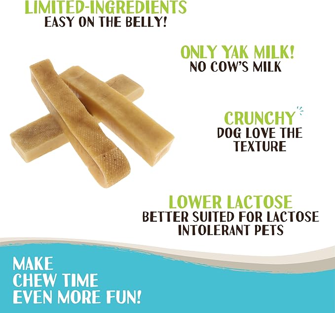 Raw Paws Himalayan Yak Chews for Dogs, Extra Large (3 Pack) - Packed in USA - Tibetan Yak Cheese Dog Chews for Medium to Large Breeds - Hard Milk Dog Chew Bones - Single Ingredient - Long Lasting-Mewly Pet