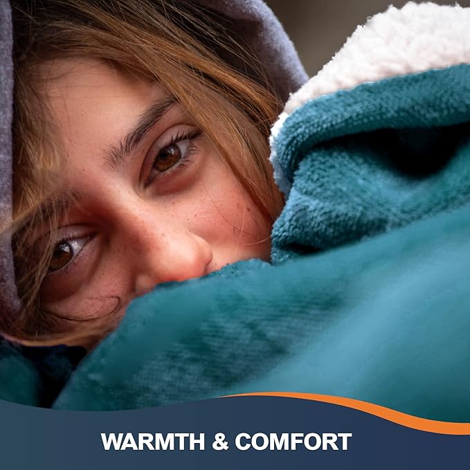 Walensee Sherpa Fleece Blanket (King Size 108”x90” Teal) Plush Throw Fuzzy Super Soft Reversible Microfiber Flannel Blankets for Couch, Bed, Sofa Ultra Luxurious Warm and Cozy for All Seasons