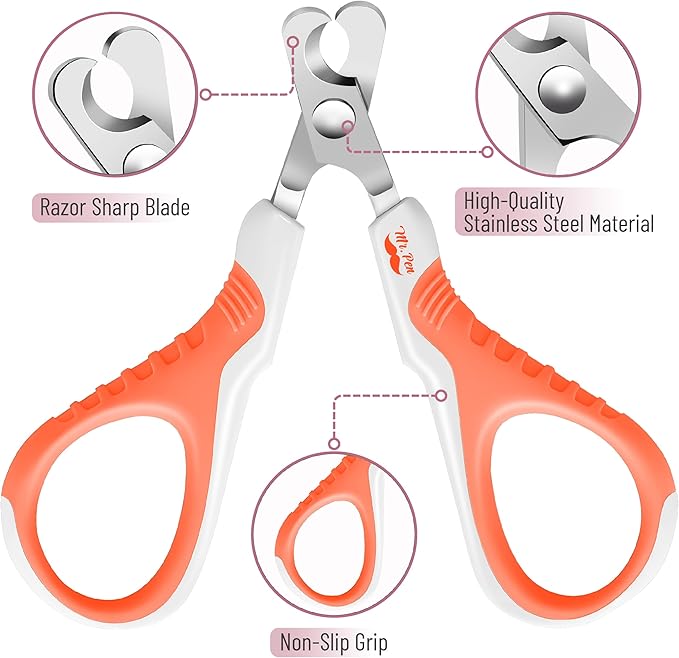Mr. Pen Cat Nail Trimmer - Orange, Kitten & Small Dog Nail Clipper, Cat Claw Trimmer-Mewly Pet