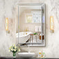 Pregaspor Wall Mirror for Bathroom, 24" x 36" Rectangular Frameless Vanity Mirror, Polished Beveled for Over Sink