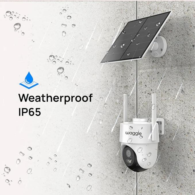 Waggle RV Pet Temperature Monitor + 4G Security Camera with Solar Powered Panel - Supports Multi-Carrier Network-Mewly Pet