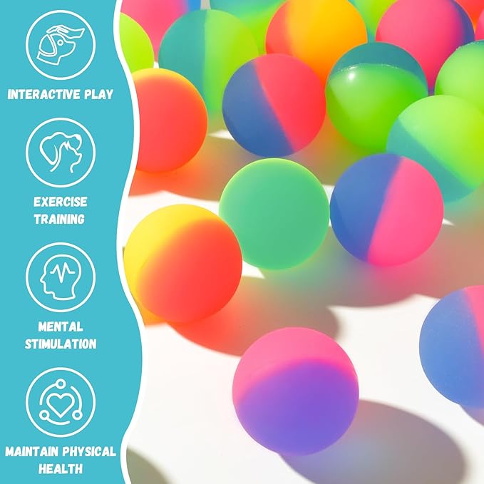 Cat Toy Bouncy Balls, 12 Pack 1.65 Inch High Elasticity Bouncing Balls for Cats, Colorful Interactive Pet Toy Gift for Puppy Kitty Indoor Play and Exercise-Mewly Pet