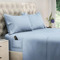 DREAMCARE Full Size Sheets - Cooling Bed Sheets - 4pcs Set - up to 15" Deep Pocket Full Sheet Set - Sheets Full Size Bed - Soft & Long Lasting 100% Fine Brushed Polyester with Side Pocket - LightBlue