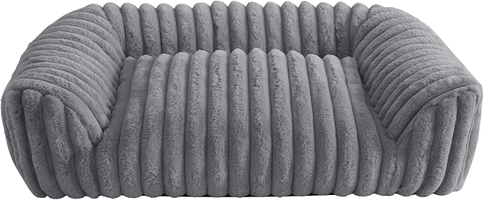 Arlee Saddle Sofa Memory Foam Pet Bed, Comfortable & Washable, Ideal for Dogs and Puppies, Extra Comfort, Couch Design, Crate & Kennel Furniture, Pet Supplies & Essentials, Grey, Medium-Mewly Pet