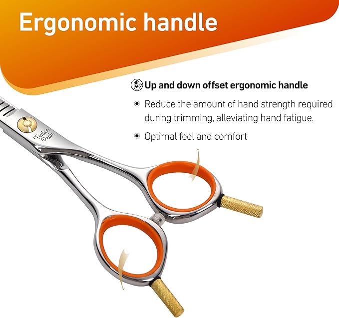 Fenice Peak 5'' Small Thinning Scissors Lightweight Dog and Cat Grooming Scissors with Safety Round Tip JP440C Stainless Steel Sharp Blades for Body Facial Nose Ear and Paw Hair Easy Use-Mewly Pet