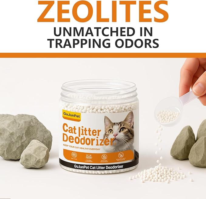 Cat Litter Deodorizer - Advanced Fragrance-Free Odor Control for Sensitive Cats - Reduces Scooping, Extends Litter Use - Hypoallergenic Formula Ideal for Multi-Cat Homes-Mewly Pet