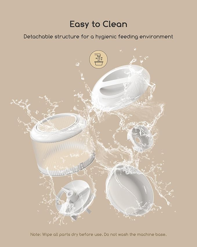 Faroro Automatic Cat Feeder with Camera, 3MP HD Video with Night Vision, 5G WiFi Cat Feeder Automatic with APP Control, 2-Way Audio, Low Food Sensor, Motion Alerts for Cats and Dogs-Mewly Pet