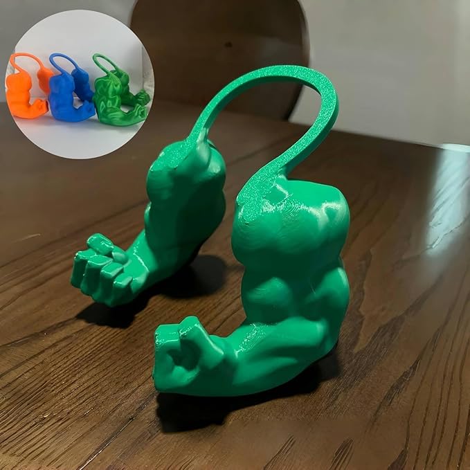 Funny Cat Muscle Arm, 3D Print Cat Neck Arm with Muscles, Funny Pet Prop Boom Arm, for Kitten Birthday Party Supplies(Green)-Mewly Pet