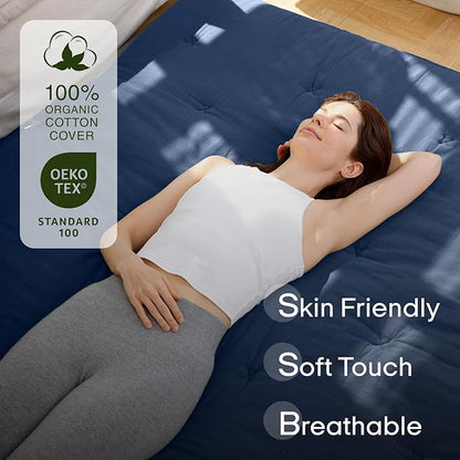 ZonLi Japanese Floor Futon Mattress Twin Size 75"x 39", 100% Cotton Cover 2.5'' Thicken Tatami Mattress, Foldable Sleeping Pad, Portable Dormitory Tatami Mat, Roll Up Floor Lounger Bed for Adult
