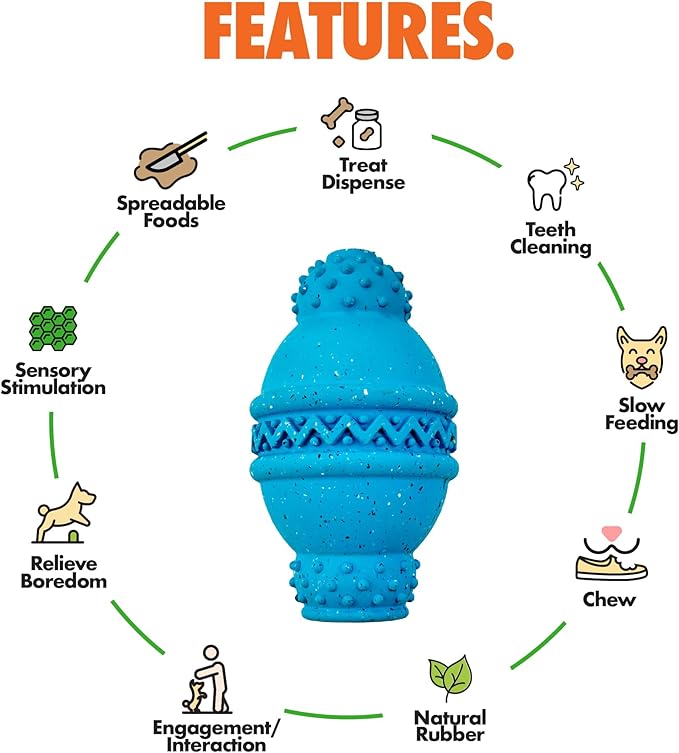 Max Fusion with Nike Grind, Arlee Cannon Treat Dispensing Dog Toy, Durable Dog Treat Toy, L-Mewly Pet