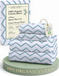 LANE LINEN 100% Organic Cotton Sheets Queen, 15" Deep Pocket Queen Sheets Fits Upto 15" Mattress, Soft & Comfy Fade Resistant Printed Sheet Set - Cool Blue Chevron