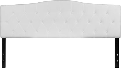 Flash Furniture Cambridge Tufted Upholstered King Size Headboard in White Fabric