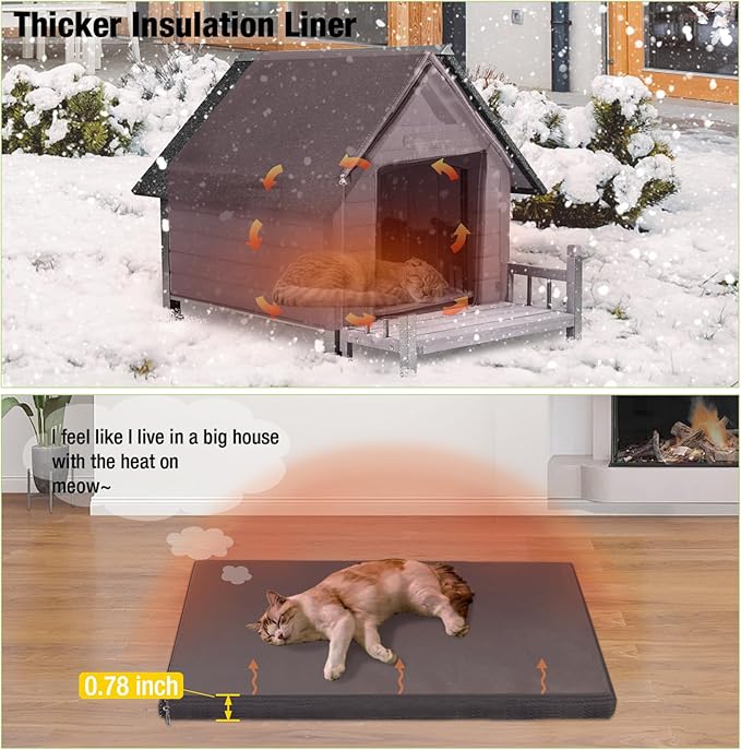 Aivituvin Dog House Outdoor with Metal Frame, Insulated Dog Kennel Outside for Small to Medium Breed, 45" Weatherproof Large Dog Shelter with Anti-Chewing Iron Frame, Grey (45" D x 32.9" W x 32.6" H)-Mewly Pet